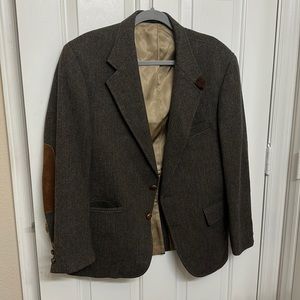 Vintage Men’s Wool Blazer with Elbow Patches